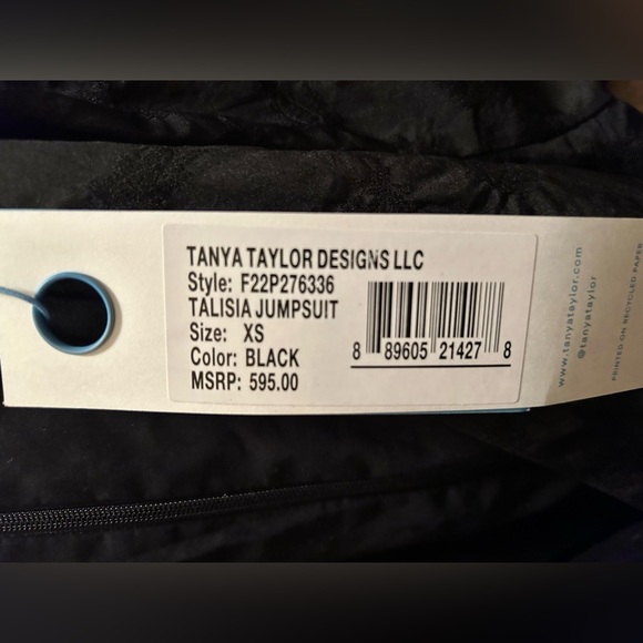 Tanya Taylor Talisia Jumpsuit with Belt in Black with Gold Buckle NWT- Size XS - Picture 12 of 12